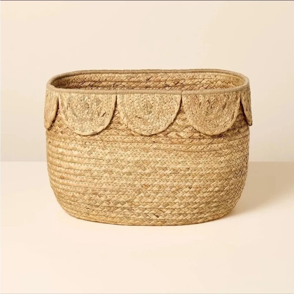 Hearth & Hand Magnolia Natural Woven Scalloped Storage Basket